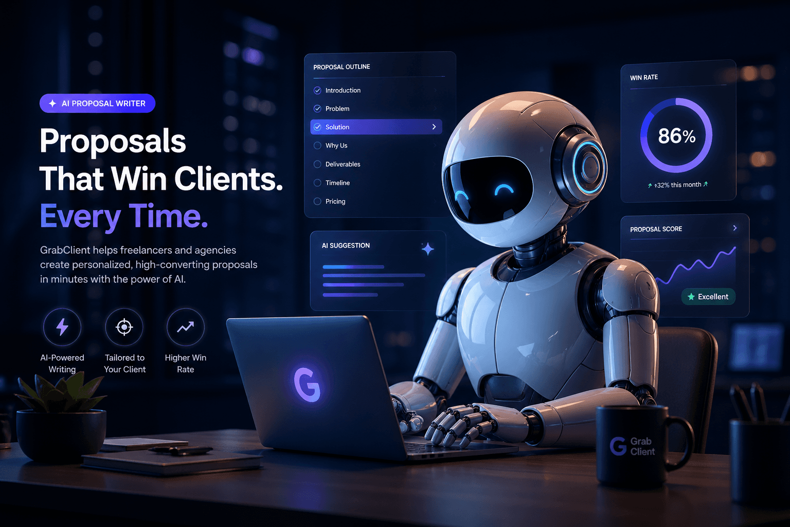 AI robot writing a cover letter