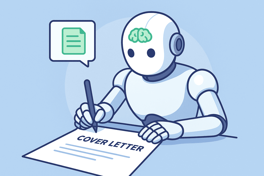 AI robot writing a cover letter